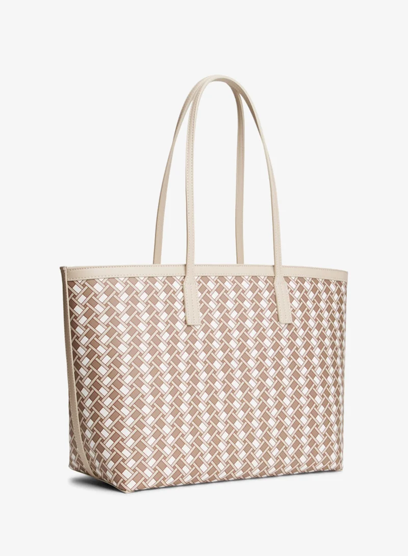 Tommy Hilfiger Beige Allover 01 Print Tote Bag for Women | Best Price UAE